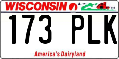 WI license plate 173PLK