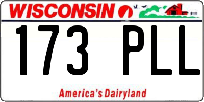WI license plate 173PLL