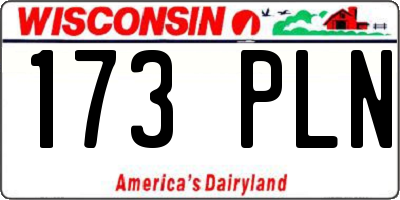 WI license plate 173PLN