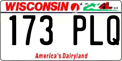 WI license plate 173PLQ