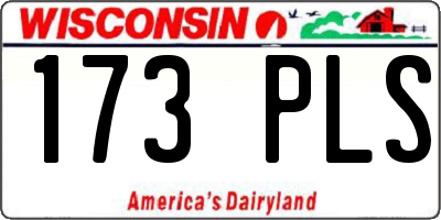 WI license plate 173PLS