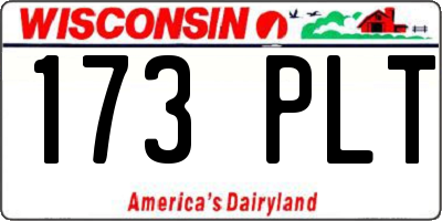 WI license plate 173PLT
