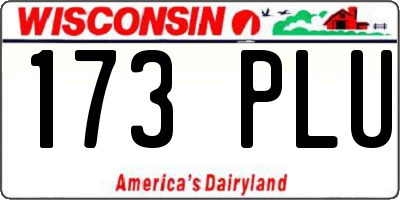 WI license plate 173PLU