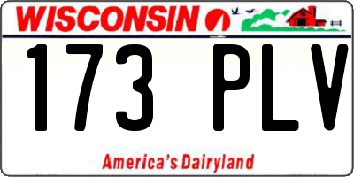 WI license plate 173PLV