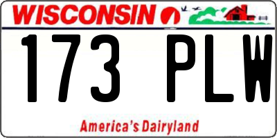 WI license plate 173PLW