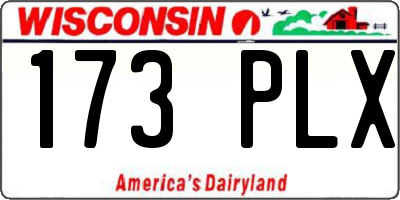 WI license plate 173PLX