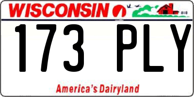 WI license plate 173PLY