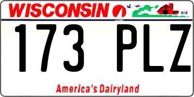 WI license plate 173PLZ