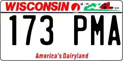 WI license plate 173PMA