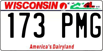 WI license plate 173PMG