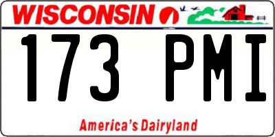 WI license plate 173PMI