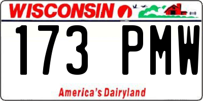 WI license plate 173PMW