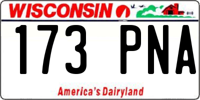WI license plate 173PNA