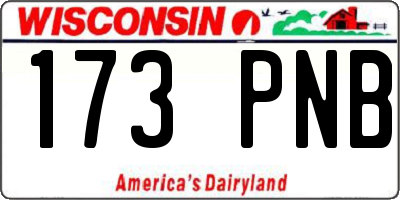 WI license plate 173PNB