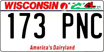WI license plate 173PNC