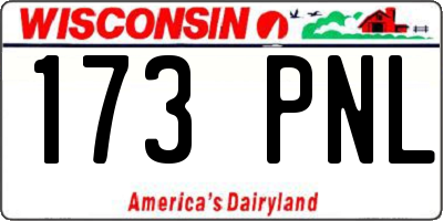 WI license plate 173PNL