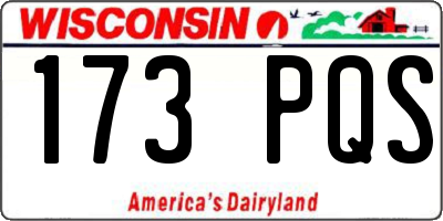 WI license plate 173PQS