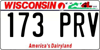 WI license plate 173PRV