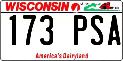 WI license plate 173PSA