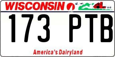 WI license plate 173PTB