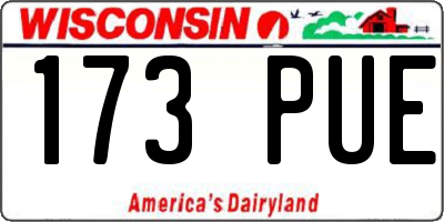 WI license plate 173PUE