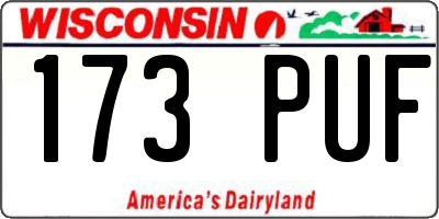 WI license plate 173PUF