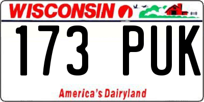 WI license plate 173PUK