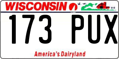 WI license plate 173PUX