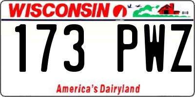 WI license plate 173PWZ