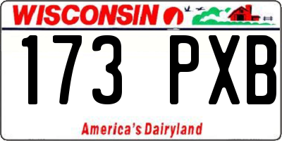 WI license plate 173PXB