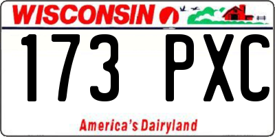 WI license plate 173PXC