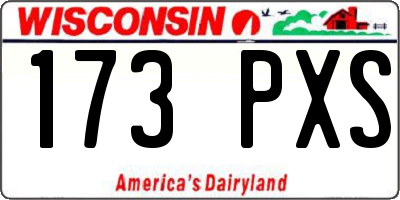 WI license plate 173PXS