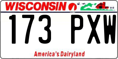 WI license plate 173PXW