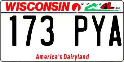WI license plate 173PYA