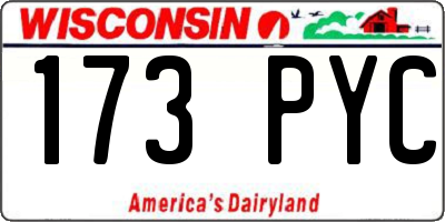 WI license plate 173PYC