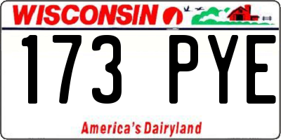 WI license plate 173PYE