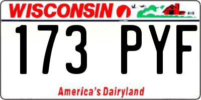 WI license plate 173PYF