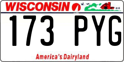 WI license plate 173PYG