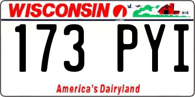 WI license plate 173PYI