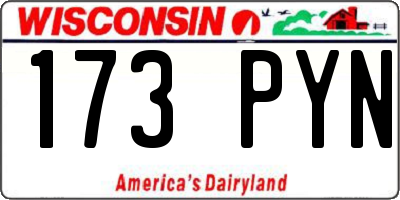WI license plate 173PYN