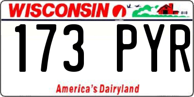 WI license plate 173PYR