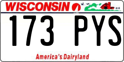 WI license plate 173PYS