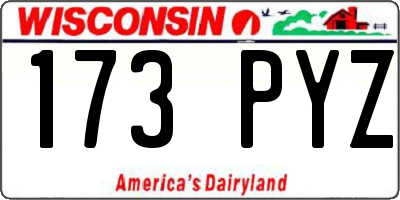 WI license plate 173PYZ