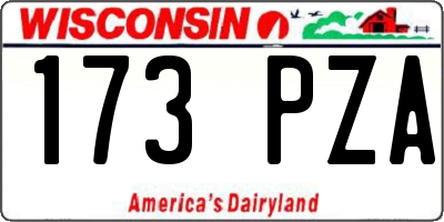 WI license plate 173PZA
