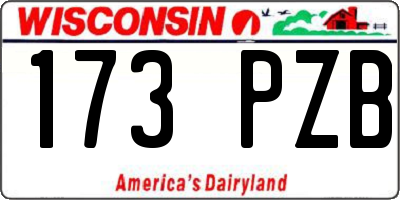 WI license plate 173PZB
