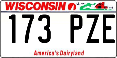 WI license plate 173PZE