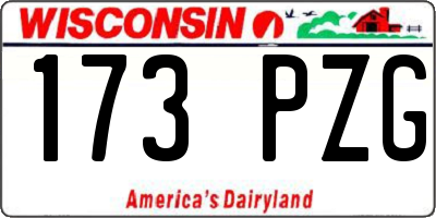 WI license plate 173PZG