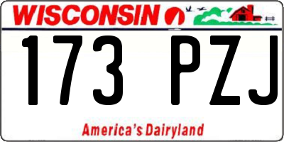 WI license plate 173PZJ