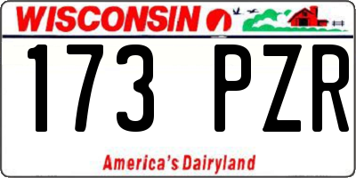 WI license plate 173PZR