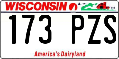 WI license plate 173PZS